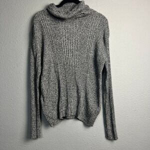 Vintage Reference Point Ribbed Turtleneck Sweater Speckled Gray‎ Cozy Cotton XL
